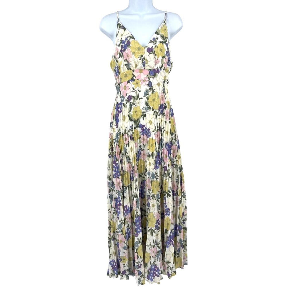 Jessica Simpson Floral Maxi SunDress Sz L Coquette Milkmaid Cottagecore Dainty - Picture 2 of 13
